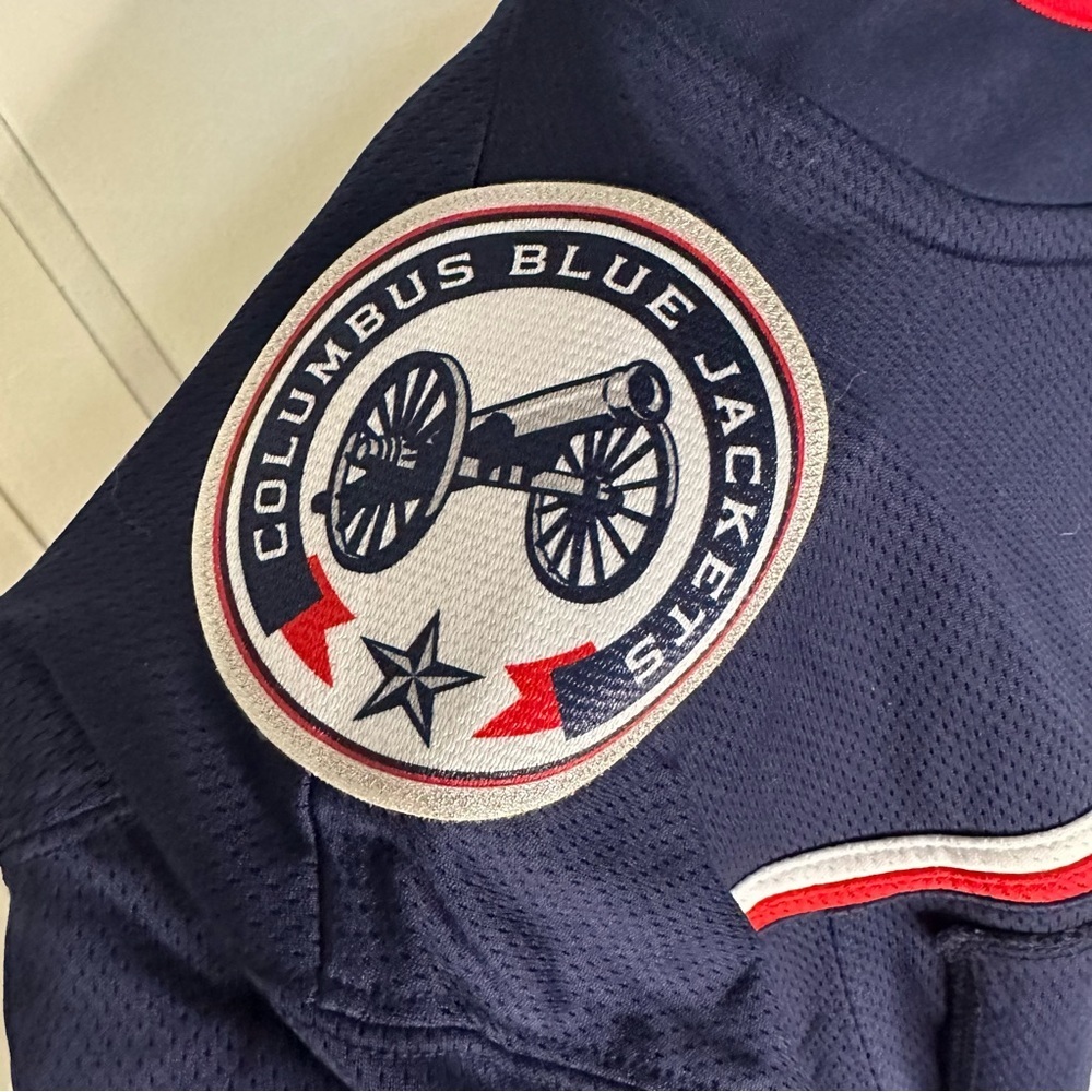 Fanatics Columbus Blue Jackets Navy Red White NHL Jersey - Picture 4 of 7